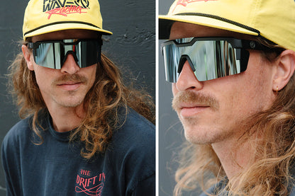 Future Tech Sunglasses: Black Frame Arctic Chrome Z87+