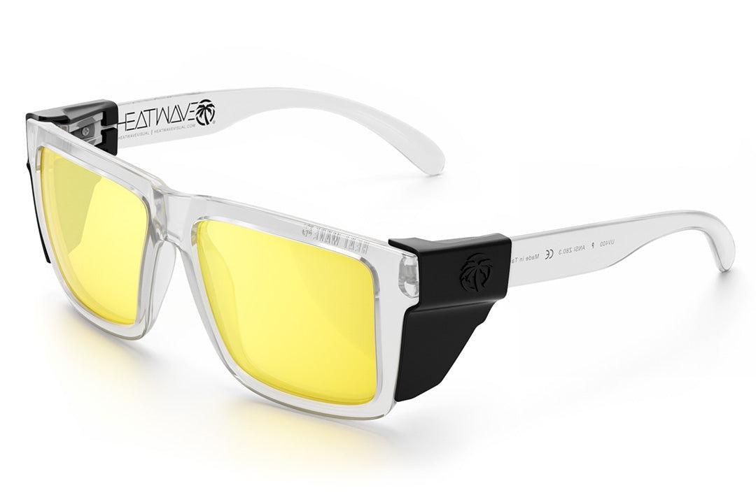 XL VISE Z87 Sunglasses Vapor Clear Frame: Hi-Vis Yellow Lens