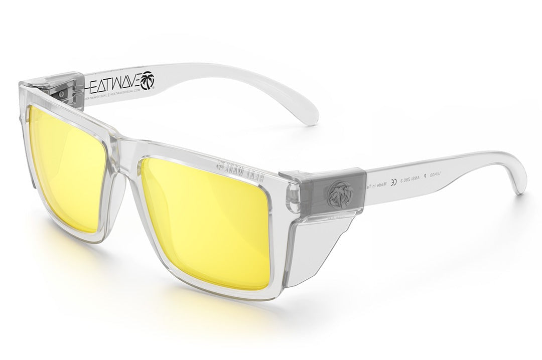 XL VISE Z87 Sunglasses Vapor Clear Frame: Hi-Vis Yellow Lens
