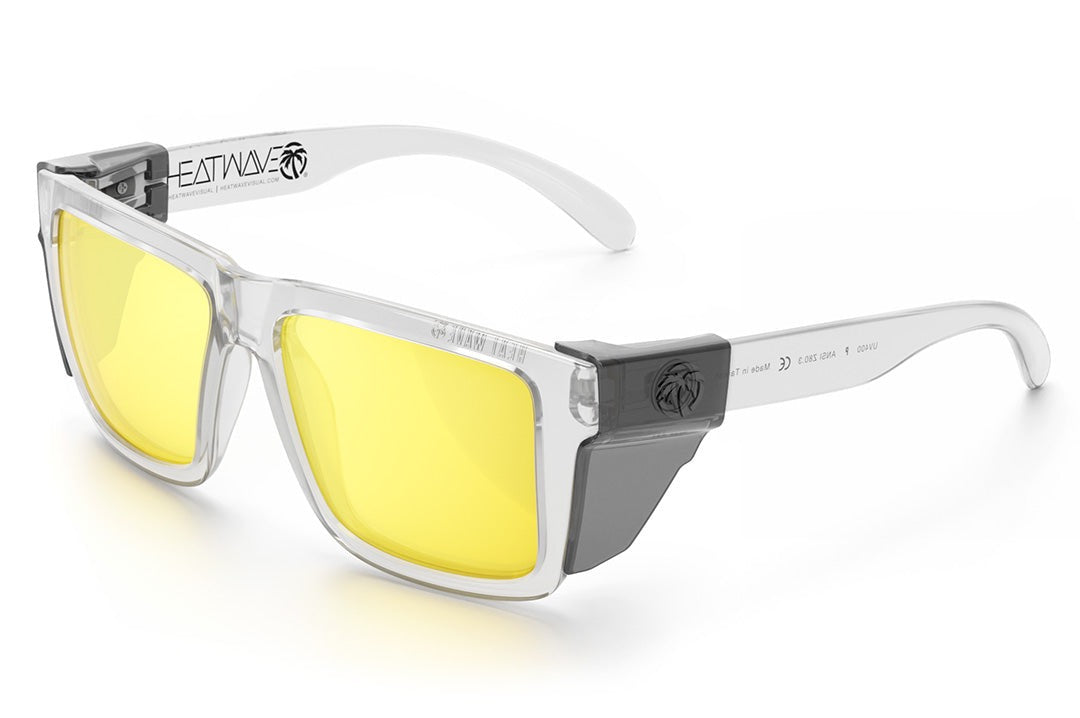 XL VISE Z87 Sunglasses Vapor Clear Frame: Hi-Vis Yellow Lens