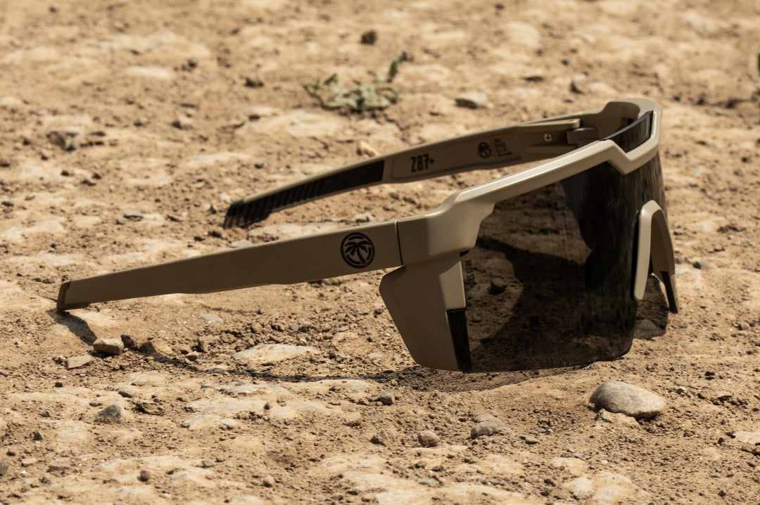 Future Tech Sunglasses: Desert Tan Frame Z87+