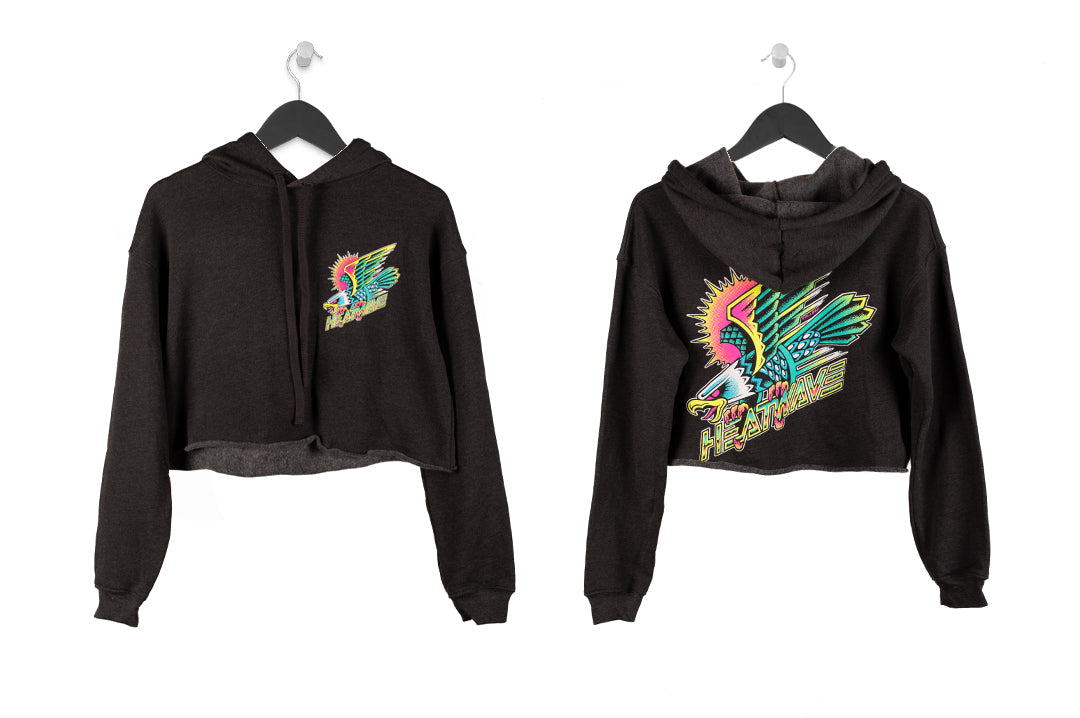 Heat Wave Electric Eagle LADIES Crop Top Sweatshirt Charcoal (SIZE XL ONLY)