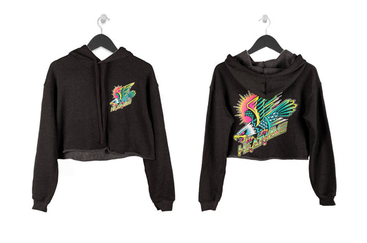 Heat Wave Electric Eagle LADIES Crop Top Sweatshirt Charcoal (SIZE XL ONLY)