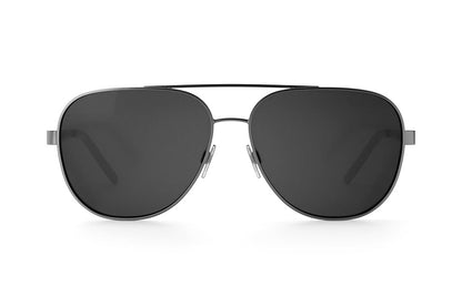 Incline Sunglasses: Gun Metal Frame Black Lens