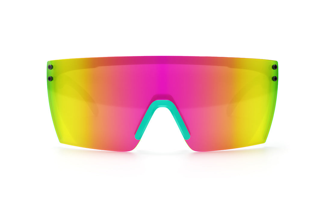 Lazer Face Sunglasses: Aqua Splash Black Frame Customs