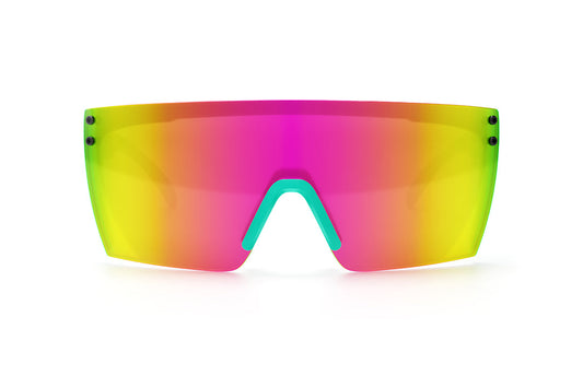 Lazer Face Sunglasses: Aqua Splash Black Frame Customs