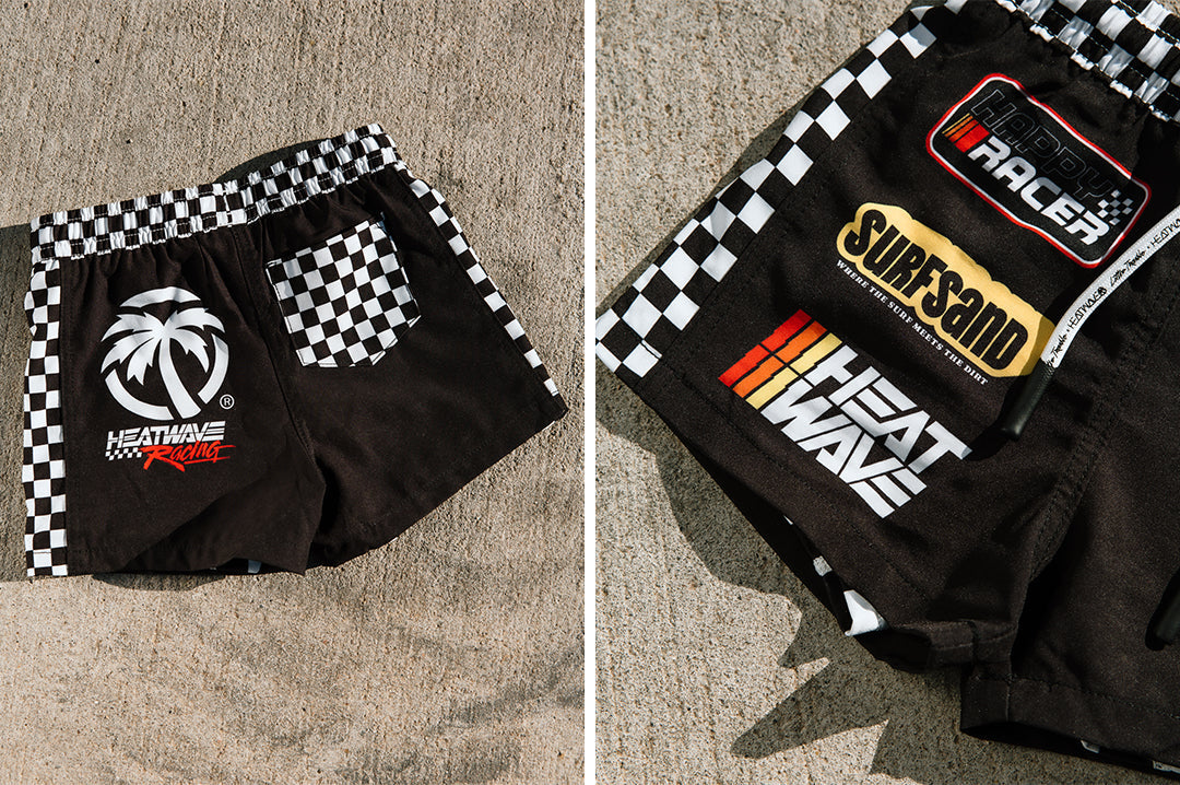 Little Trouble X Heat Wave Kids Boardies