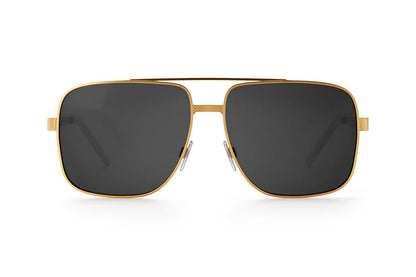 Nimitz Sunglasses: Gold Frame Black Lens