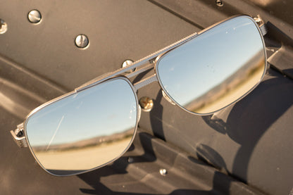 Nimitz Sunglasses: Gun Metal Frame SILVER Lens