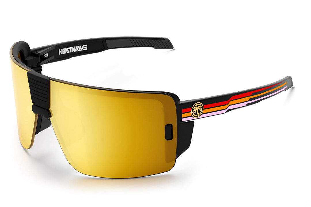 Vector Sunglasses: Side Stripe Red Customs Z87+