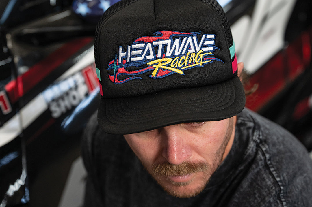 Heat Wave Y2K Racing Hat - Black
