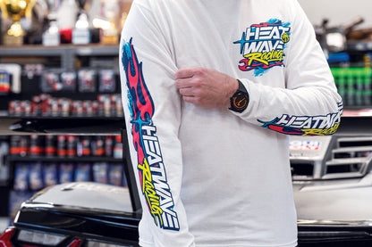 Heat Wave Y2K Racing White Long Sleeve T-Shirt