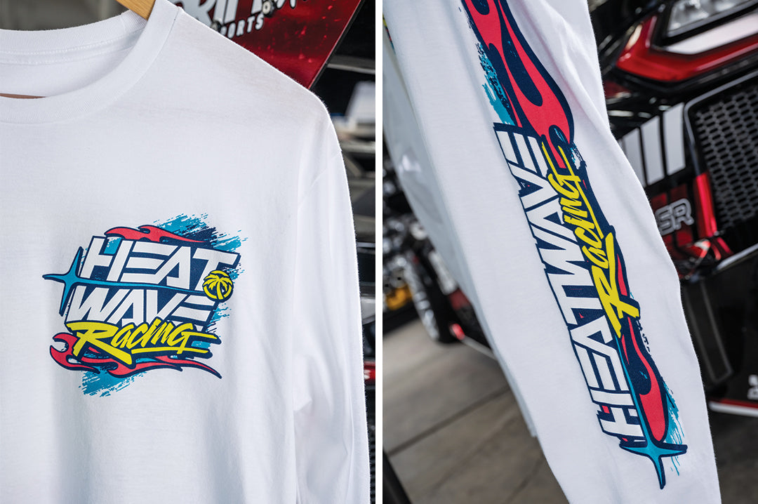 Heat Wave Y2K Racing White Long Sleeve T-Shirt