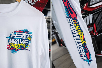 Heat Wave Y2K Racing White Long Sleeve T-Shirt