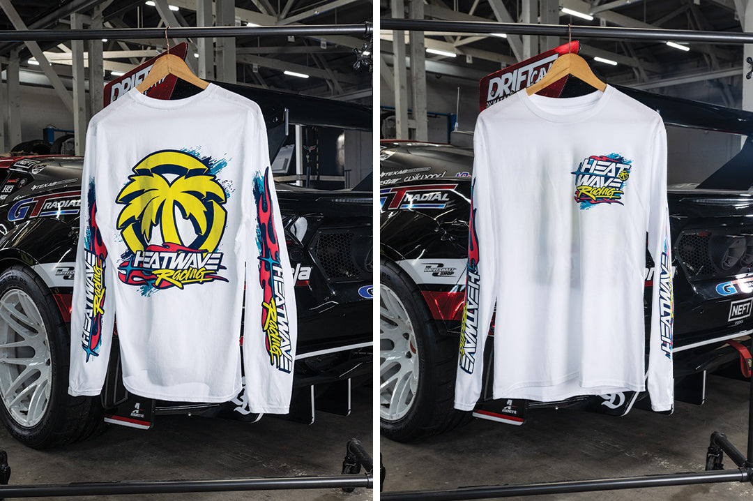 Heat Wave Y2K Racing White Long Sleeve T-Shirt