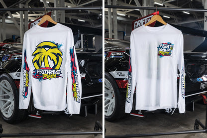Heat Wave Y2K Racing White Long Sleeve T-Shirt