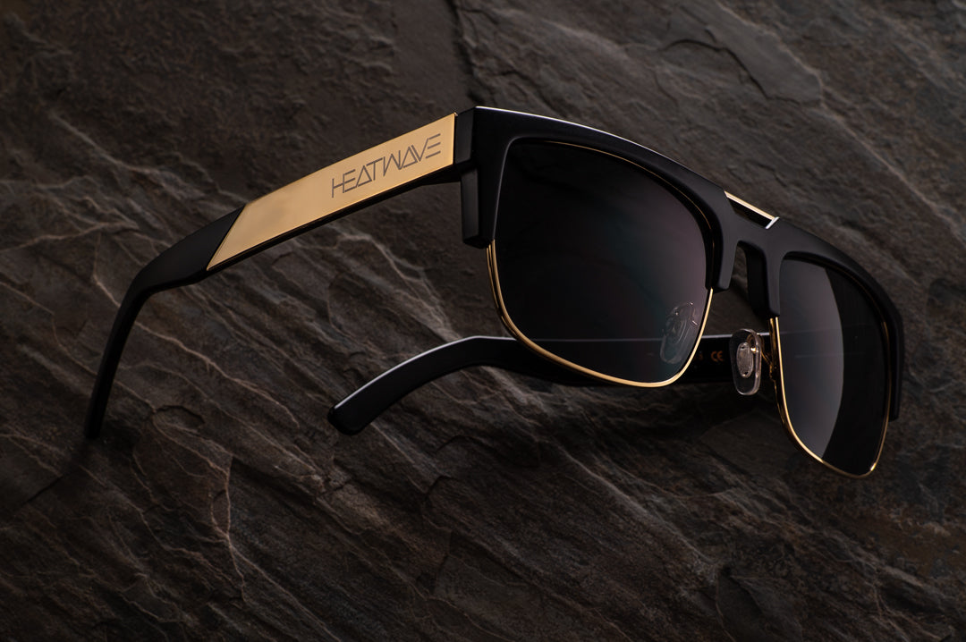 Interceptor Sunglasses: Black/Gold