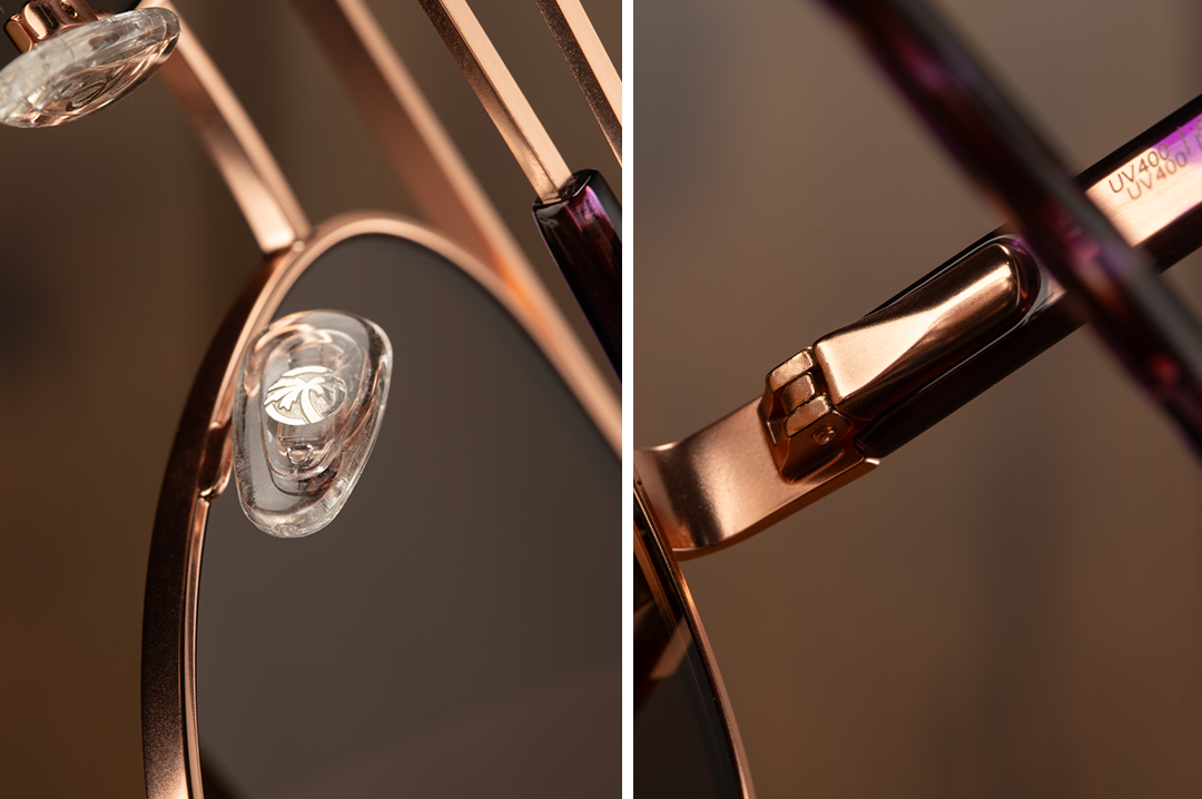 Incline Sunglasses: Velvet Tortoise Frame Rose Gold Lens