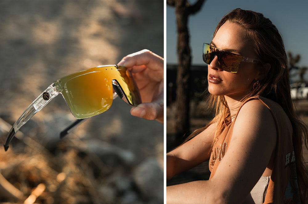 Performance Quatro Sunglasses: Vapor Clear Frame Sunblast Lens Z87+