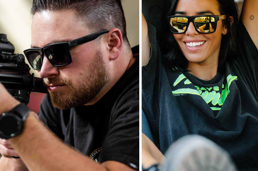 VISE Z87 Sunglasses Black Frame - BLACK Emblem: Black Lens