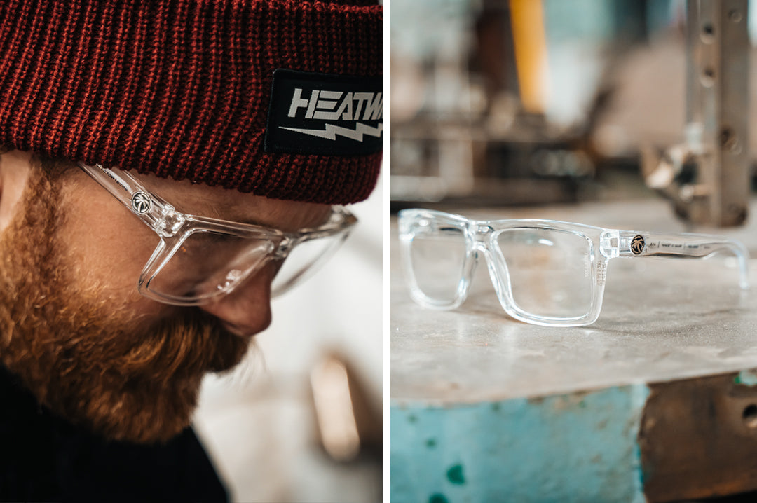 VISE Z87 Sunglasses Vapor Clear Frame: Tuff-Tec Clear Lens